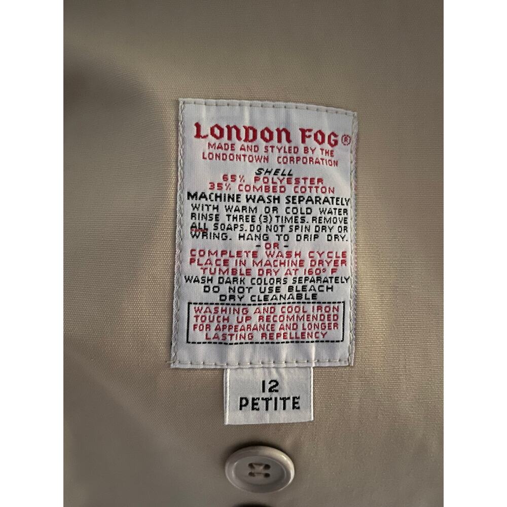 Vintage Women's London Fog Khaki Trench Coat Size 12 - Picture 2 of 5